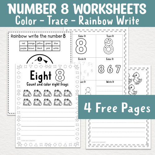 Free Printable Number 8 Worksheets for Preschool