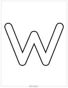 free lower case letter w outline printable worksheet